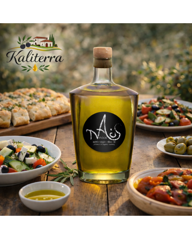 KALITERRA Naos – Pure Organic Extra Virgin Olive Oil 500ml Glass Bottle