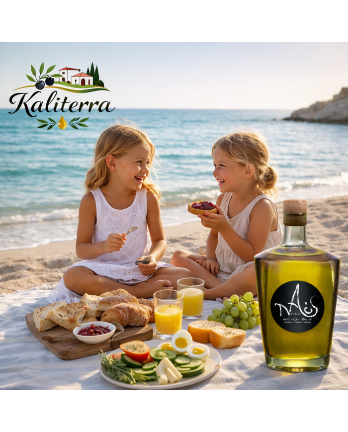 KALITERRA Naos – Pure Organic Extra Virgin Olive Oil 500ml Glass Bottle