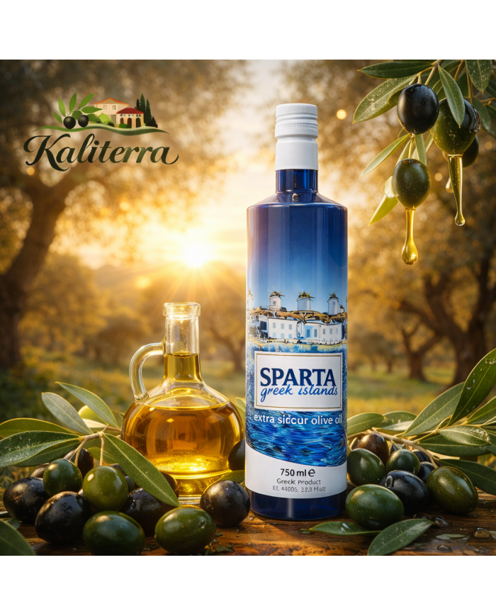 KALITERRA Sparta Greek Islands – Extra Virgin Olive Oil 750ml Glass Bottle